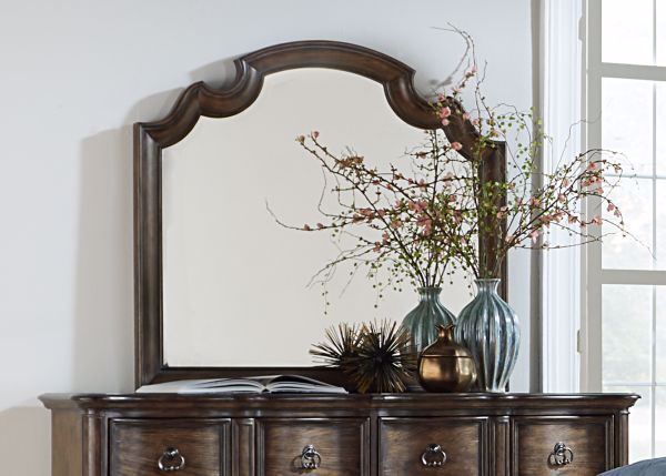 Picture of DUSTY GREY ARCHED MIRROR