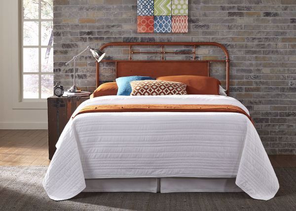 Picture of VINTAGE ORANGE QUEEN METAL HEADBOARD