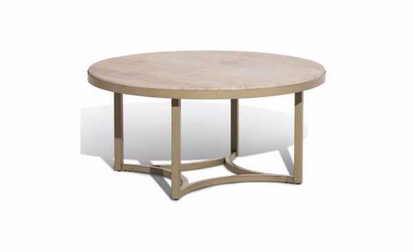 Picture of ALTA ROUND TRAVERTINE COCKTAIL TABLE