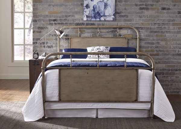Picture of VINTAGE WHITE QUEEN METAL BED