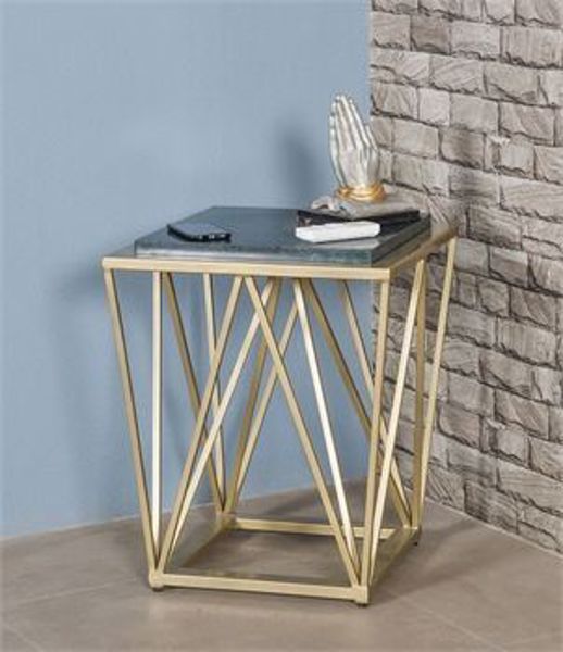 MARBLE AND GOLD ACCENT TABLE