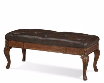 Picture of OLD WORLD UPHOLSTERED STORAGE BENCH
