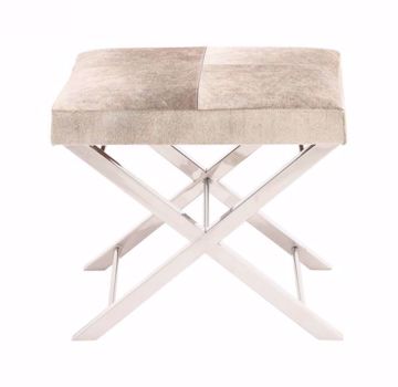 Picture of CHROME AND HIDE STOOL