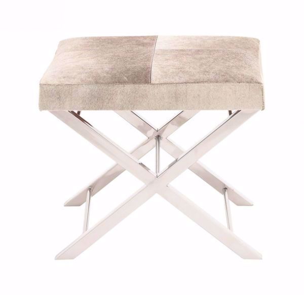 Picture of CHROME AND HIDE STOOL
