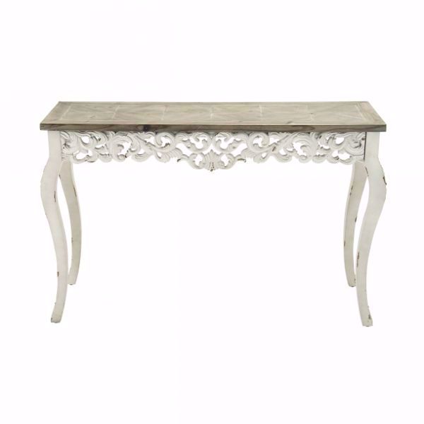 Picture of WHITE DISTRESS CONSOLE TABLE