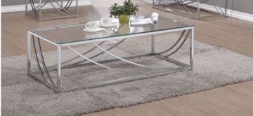 Picture of CHROME & GLASS COCKTAIL TABLE