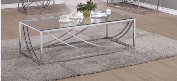 Picture of CHROME & GLASS COCKTAIL TABLE