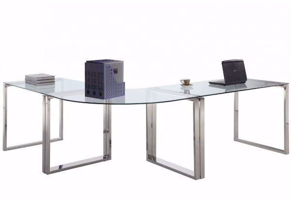 Picture of CLEAR GLASS COMPUTER DESK