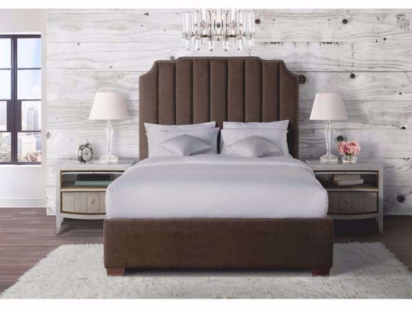 Brown upholstered bed online