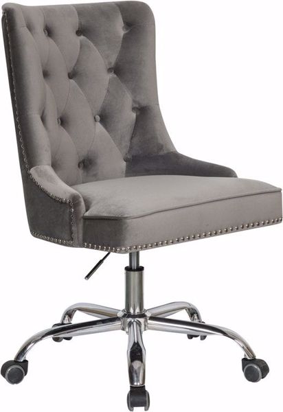 Picture of GRAY VELVET DESK CHAIR