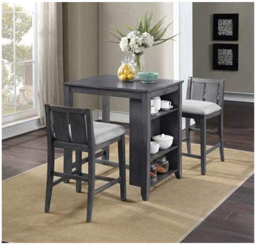 Picture of HESTON COUNTER TABLE W/STOOLS GRAY