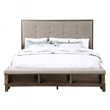 Picture of CAGNEY GRAY KING UPHOLSTERED STORAGE BED