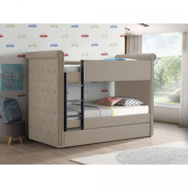 Picture of ROMANA II TWIN BUNK BED WITH TRUNDLE BEIGE
