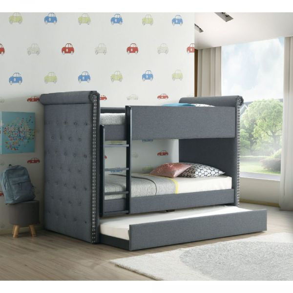Picture of ROMANA II TWIN BUNK BED WITH TRUNDLE GRAY