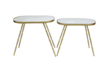 Picture of GOLD & MIRROR ACCENT TABLE SET