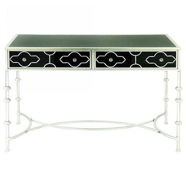 Picture of SILVER AND BLACK VANITY DESK