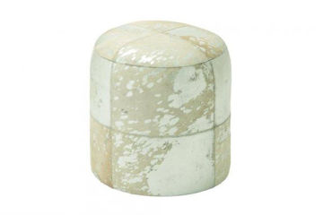 Picture of ROUND LEATHER HIDE OTTOMAN