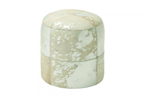 Picture of ROUND LEATHER HIDE OTTOMAN