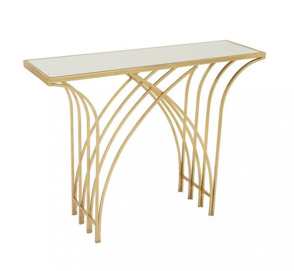 Picture of MIRROR AND GOLD CONSOLE TABLE