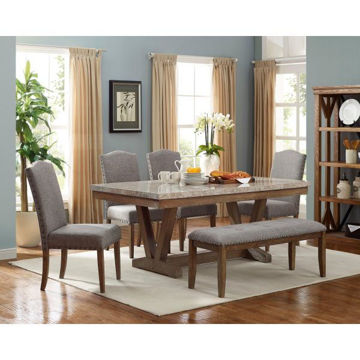 Picture of Vesper Marble & Wood Dining Table