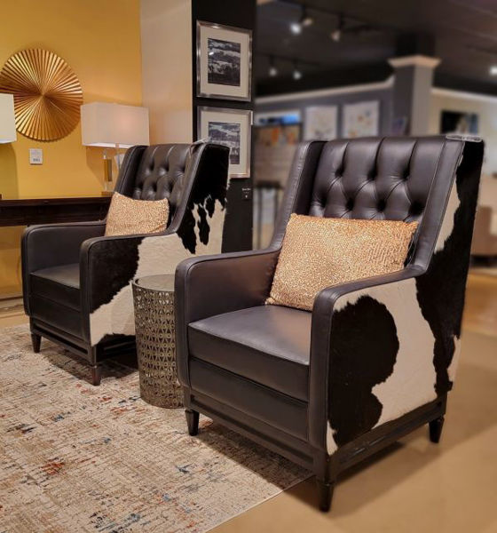 Picture of Chambers Leather and Hide Tufted Accent Chair