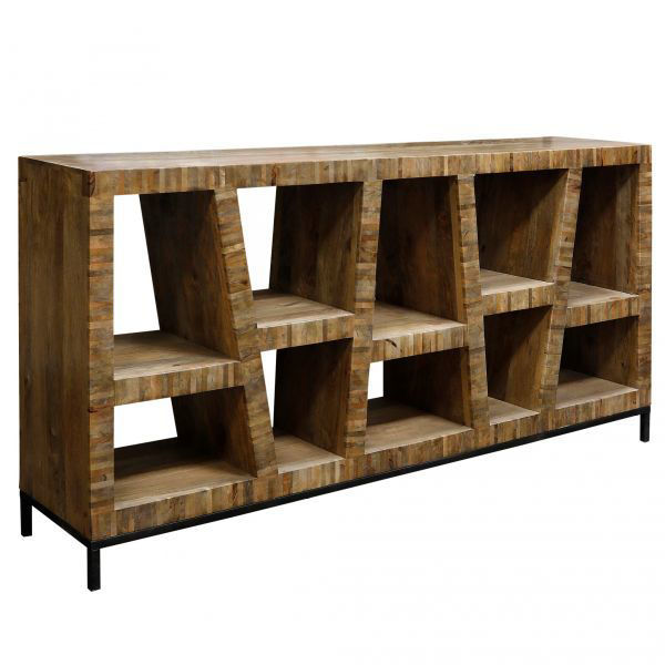 Picture of Walnut Finish Wood Bookcase