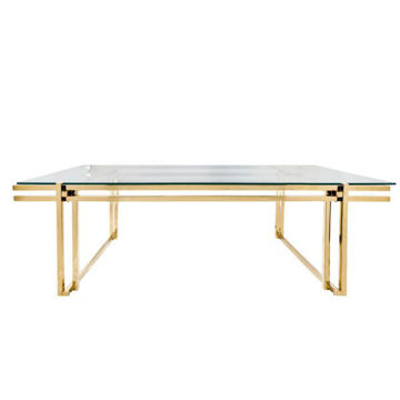 Picture of Gold Metal & Glass Cocktail Table