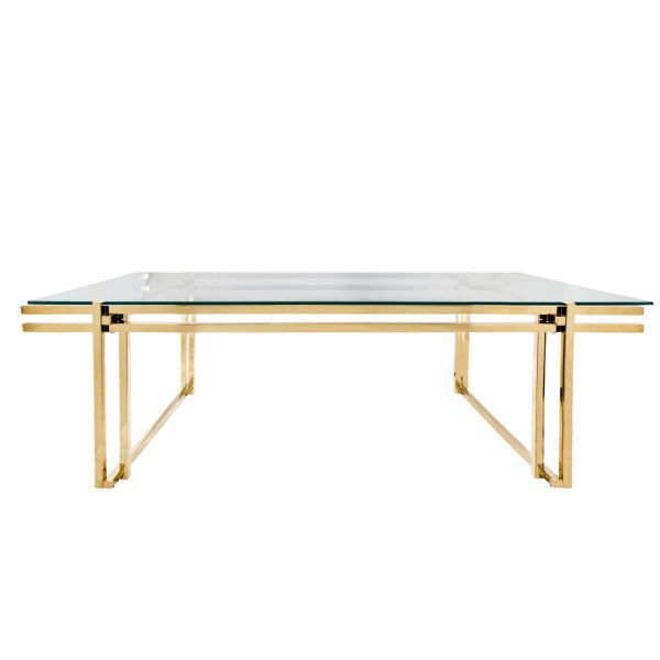 Picture of Gold Metal & Glass Cocktail Table
