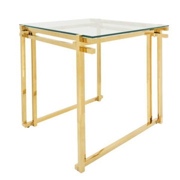 Picture of Gold Metal & Glass End Table
