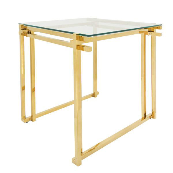 Picture of Gold Metal & Glass End Table