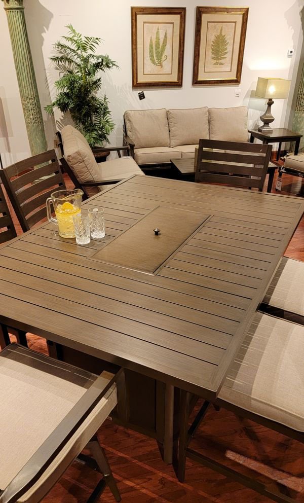 Counter Height Fire Pit Dining Table