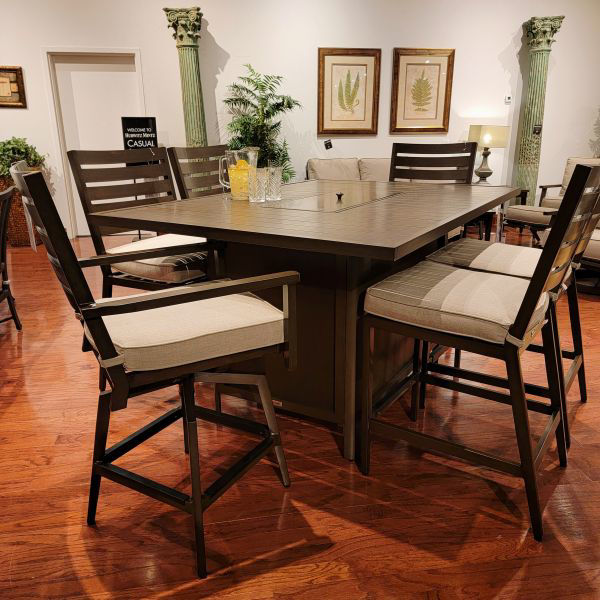 Counter Height Fire Pit Dining Table