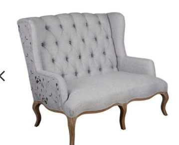 Picture of Gray & Floral High Back Settee