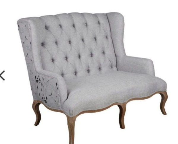 Picture of Gray & Floral High Back Settee
