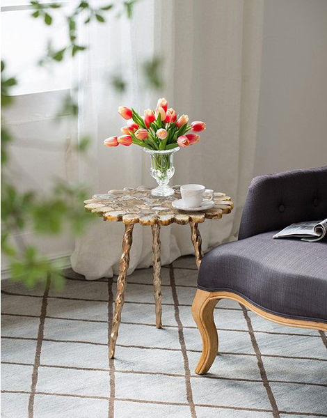 Picture of Small Gold Agate Accent Table
