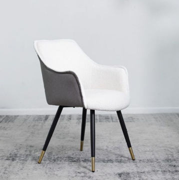 Picture of White & Gray Sherpa Side Chair