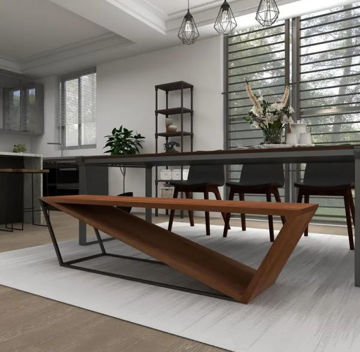 Picture of Triangular Wood 68" Cocktail Bench