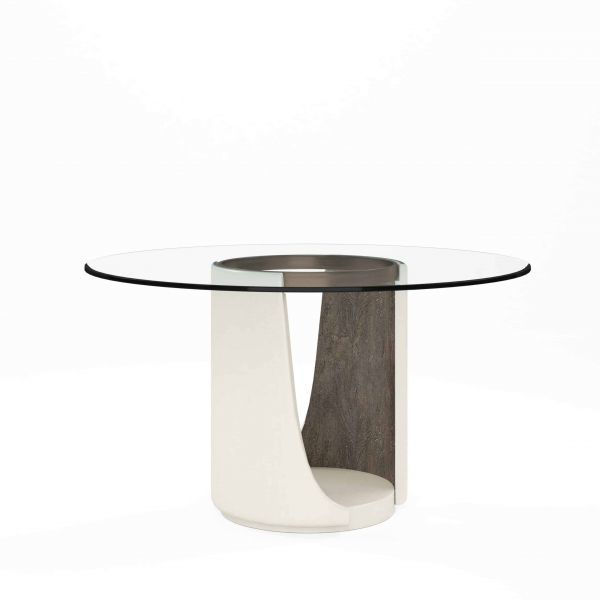 Picture of Blanc Round Glasstop Dining Table