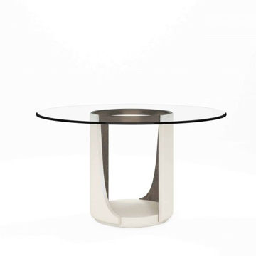 Picture of Blanc Round Glasstop Dining Table