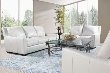 Picture of PEBBLE BONE LEATHER SOFA