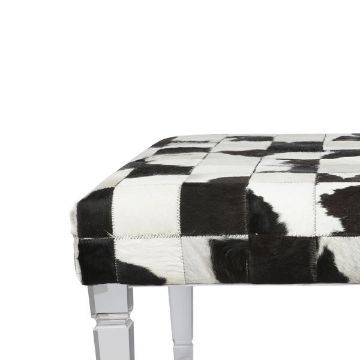 Picture of COWHIDE UPHOLSTERED OTTOMAN