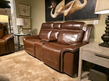 Picture of COPPER POWER LOVESEAT WITH CONSOLE