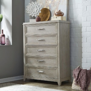 Picture of BELMAR TAUPE FIVE DRAWER CHEST