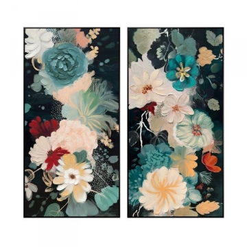 Picture of BOTANICAL BLISS FLORAL ART PRINT, SET OF TWO