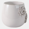 Picture of IVORY FLOWER APPLIQUE PLANTER VASE
