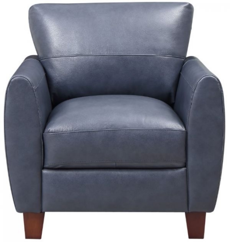 Picture of TRAVERSE BLUE LEATHER CHAIR