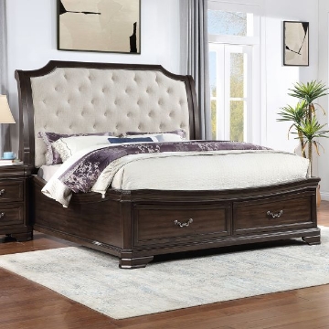 Picture of LYNDHURST WALNUT QUEEN SLEIGH BED