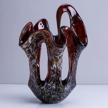 Picture of SMALL MARBLED ABSTRACT GLASS SCULPTURE