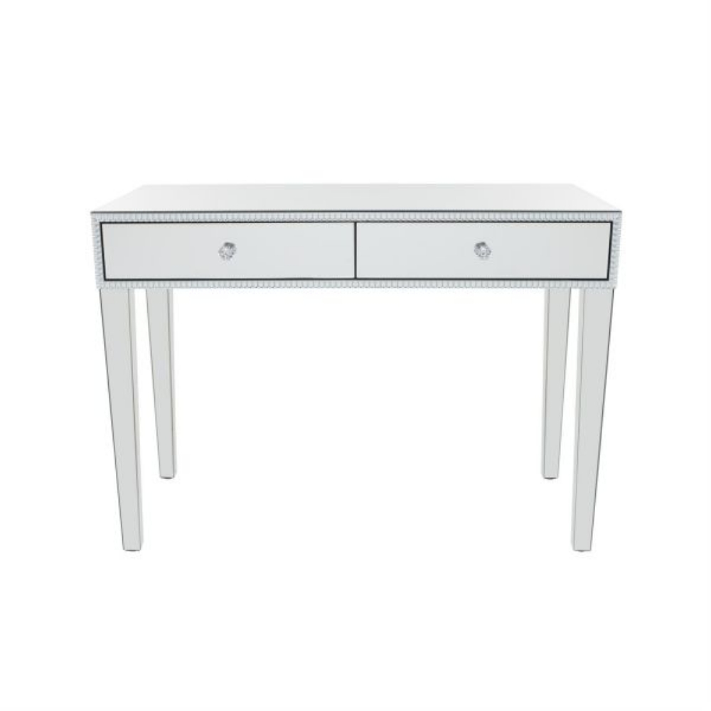 Picture of SILVER MIRRORED TWO DRAWER DESK