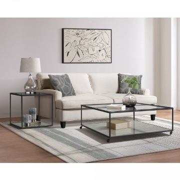 Picture of YASMIN GLASS TOP COCKTAIL TABLE